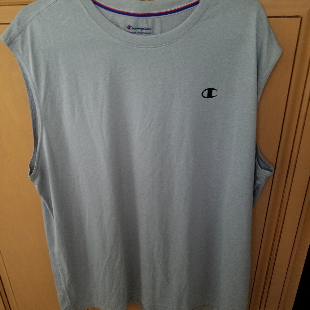 Champion Men's Athletic Wear Sleeveless Tank Shirt, Gray, Size 2XL.